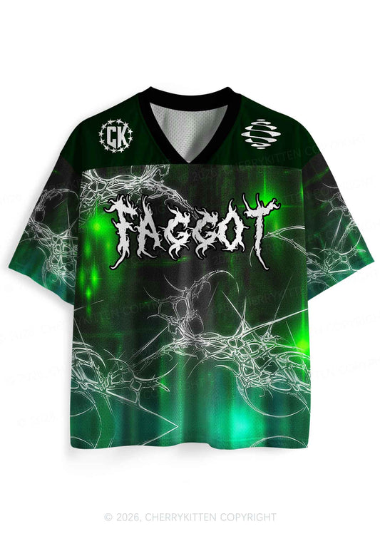 Green Gothic Faggot Pride Y2K Sport Jersey Shirts Cherrykitten