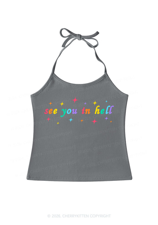 See You In Hell Pride Y2K Halter Neck Cami Cherrykitten