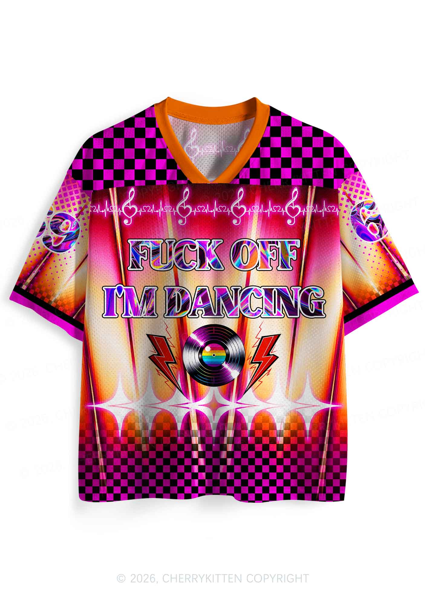 Fxxk Off Im Dancing Heartbeat Y2K Sport Jersey Shirts Cherrykitten