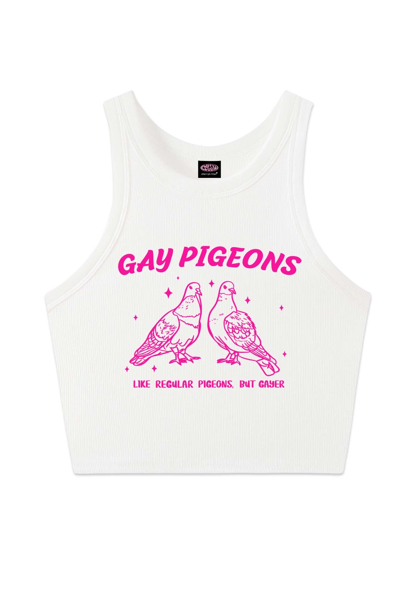 Gay Pigeons Pride Y2K Crop Tank Top Cherrykitten