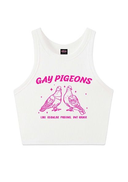 Gay Pigeons Pride Y2K Crop Tank Top Cherrykitten
