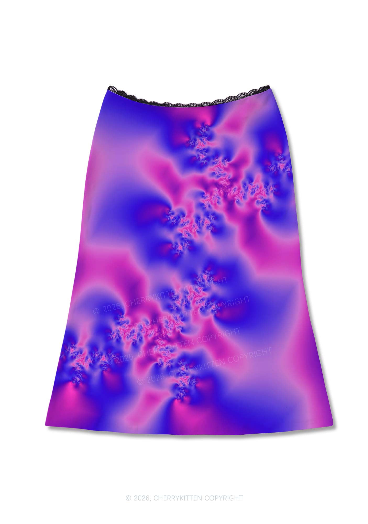 Bisexual Thermal Pride Y2K Print Midi Skirt Cherrykitten