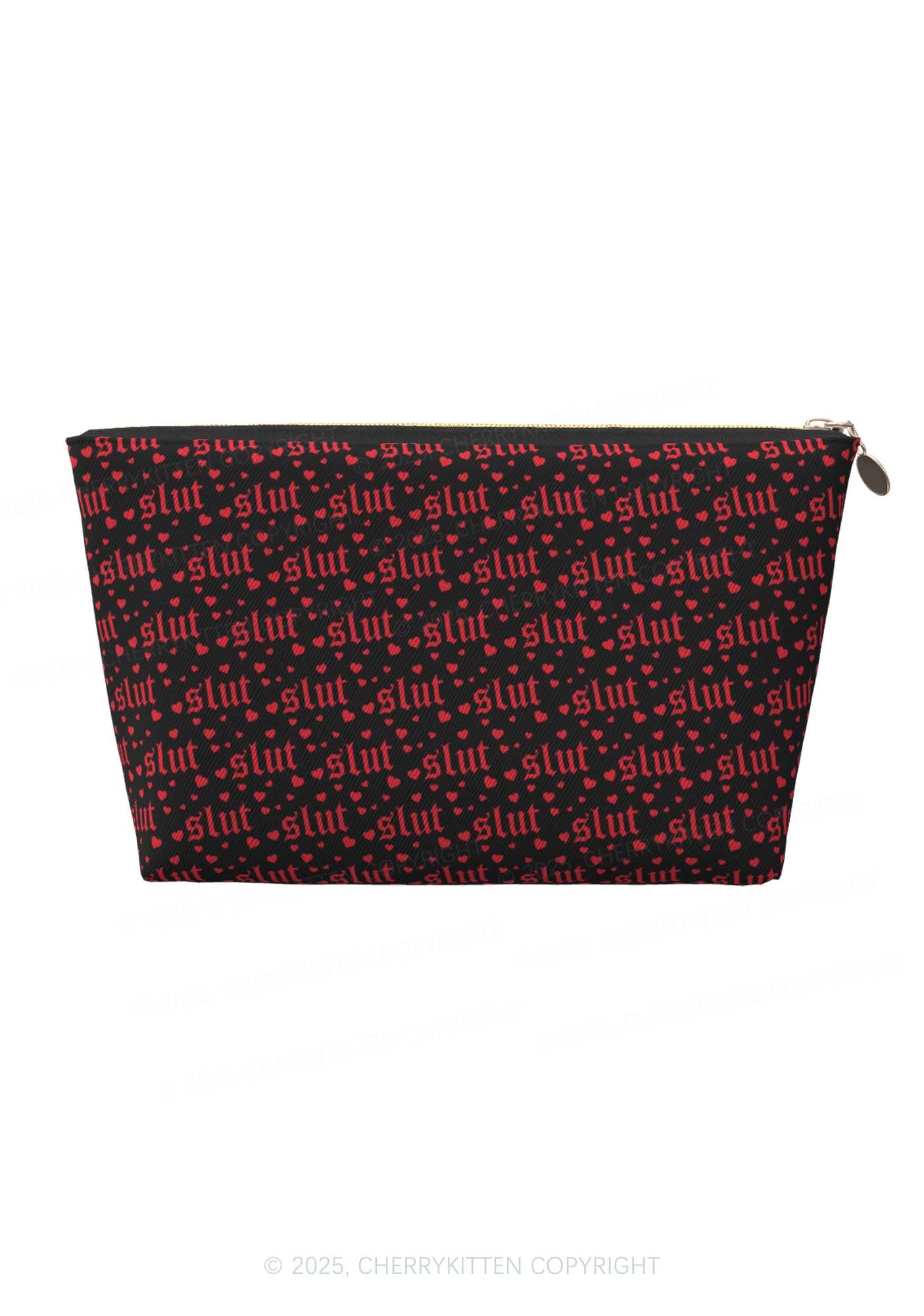 Black Slxt Y2K Leather Makeup Bag Cherrykitten