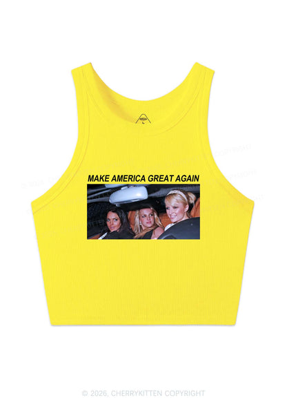 Make America Great Again Y2K Crop Tank Top Cherrykitten