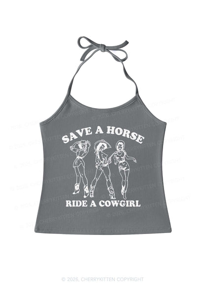 Ride A Cowgirl Y2K Halter Neck Cami Cherrykitten