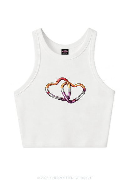 Carabiner Hearts Pride Y2K Crop Tank Top Cherrykitten