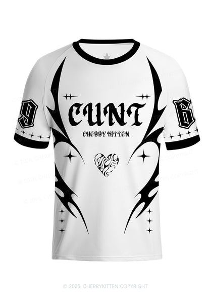 White Cxxt Y2K Football Jersey Shirts Cherrykitten