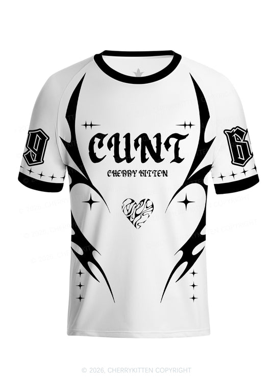 White Cxxt Y2K Football Jersey Shirts Cherrykitten