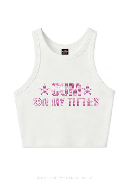 Rhinestone Cxm On My Txtties Y2K Crop Tank Top Cherrykitten