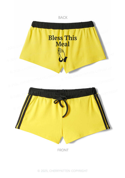 Bless This Meal Y2K Drawstring Mini Shorts Cherrykitten