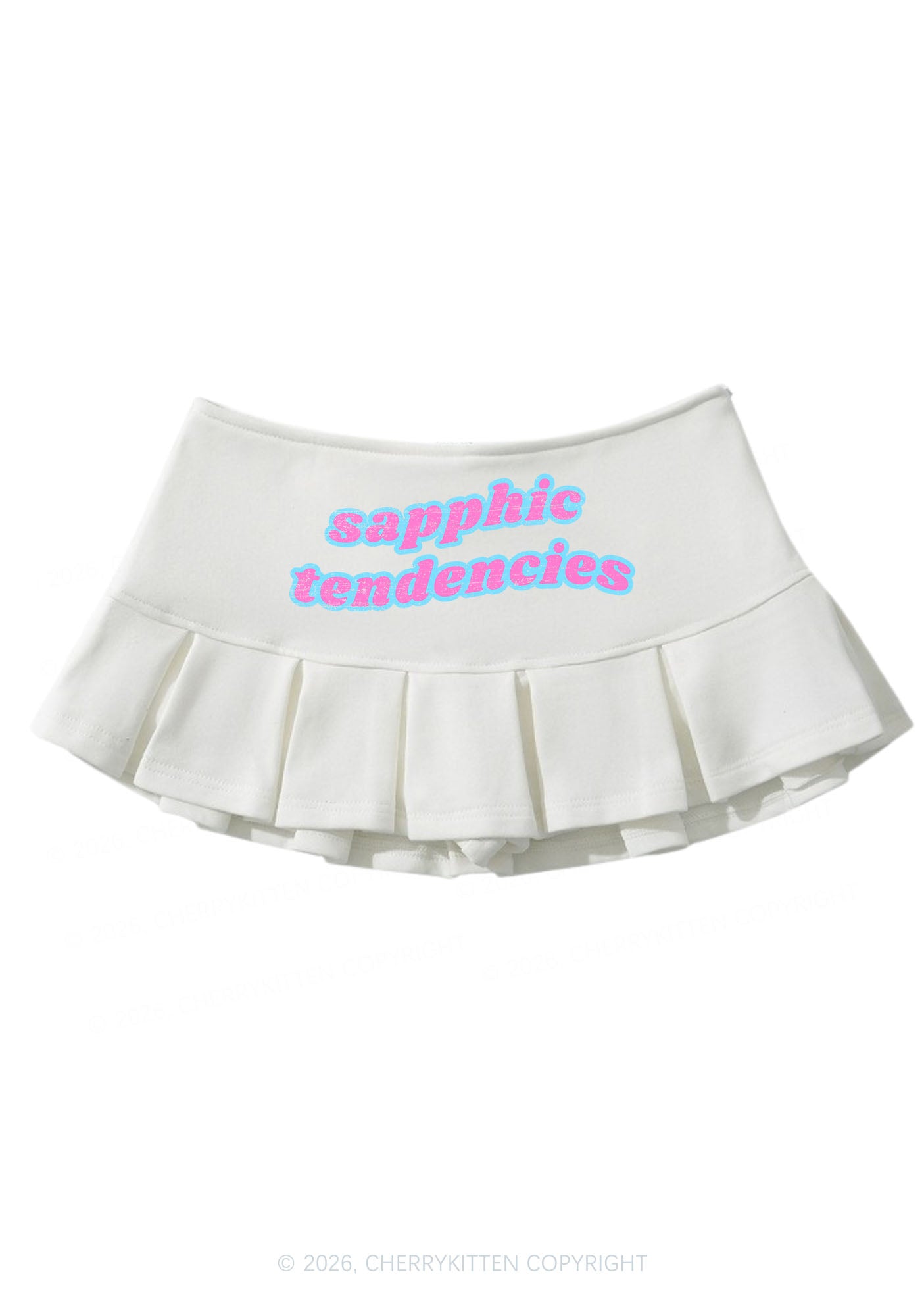 Sapphic Tendencies Pride Y2K Mini Pleated Skirts Cherrykitten