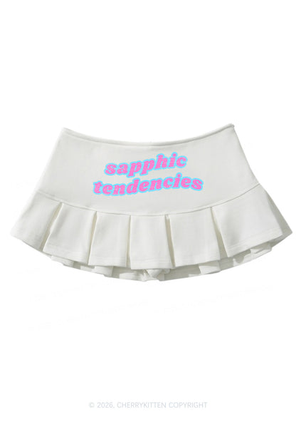 Sapphic Tendencies Pride Y2K Mini Pleated Skirts Cherrykitten