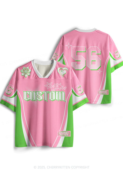 Custom Team Pink Mint Heart Y2K Sport Jersey Shirts Cherrykitten