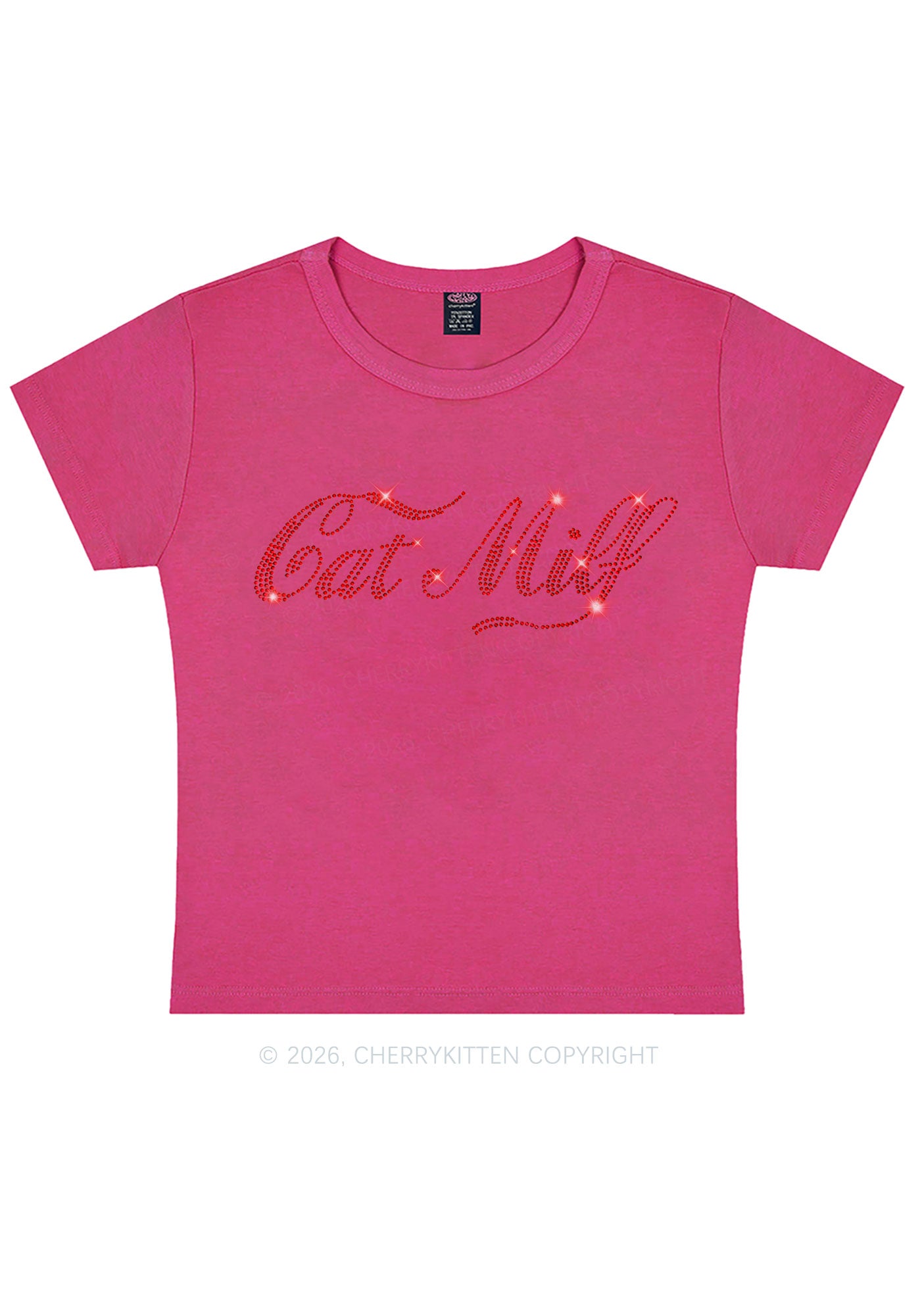 Rhinestone Cat Mxxf Y2K Baby Tee Cherrykitten