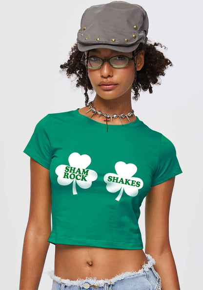 Shamrock Shakes St Patricks Y2K Baby Tee Cherrykitten
