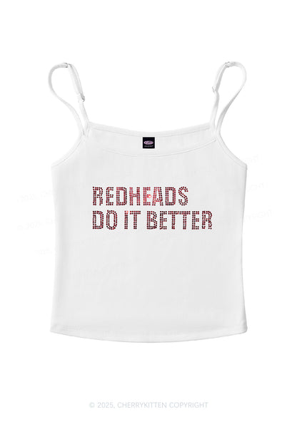 Rhinestone Redheads Do It Better Y2K Spaghetti Strap Cami Cherrykitten