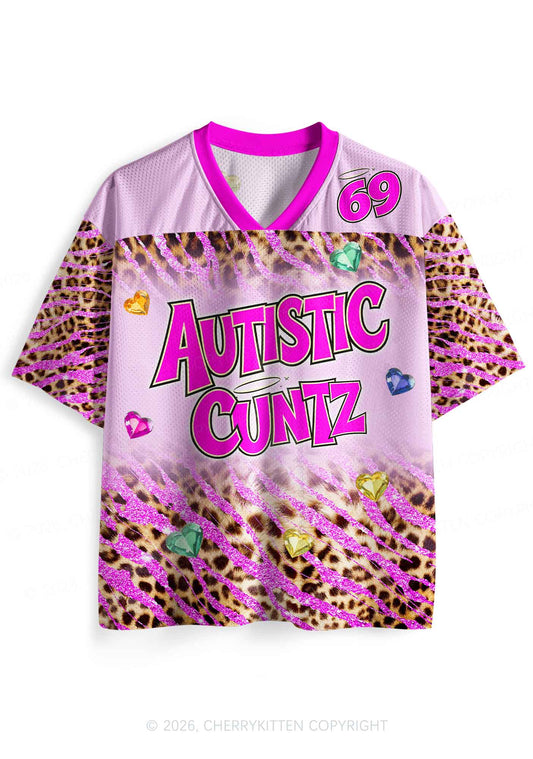 Autistic Cxxt Pink Leopard Y2K Sport Jersey Shirts Cherrykitten