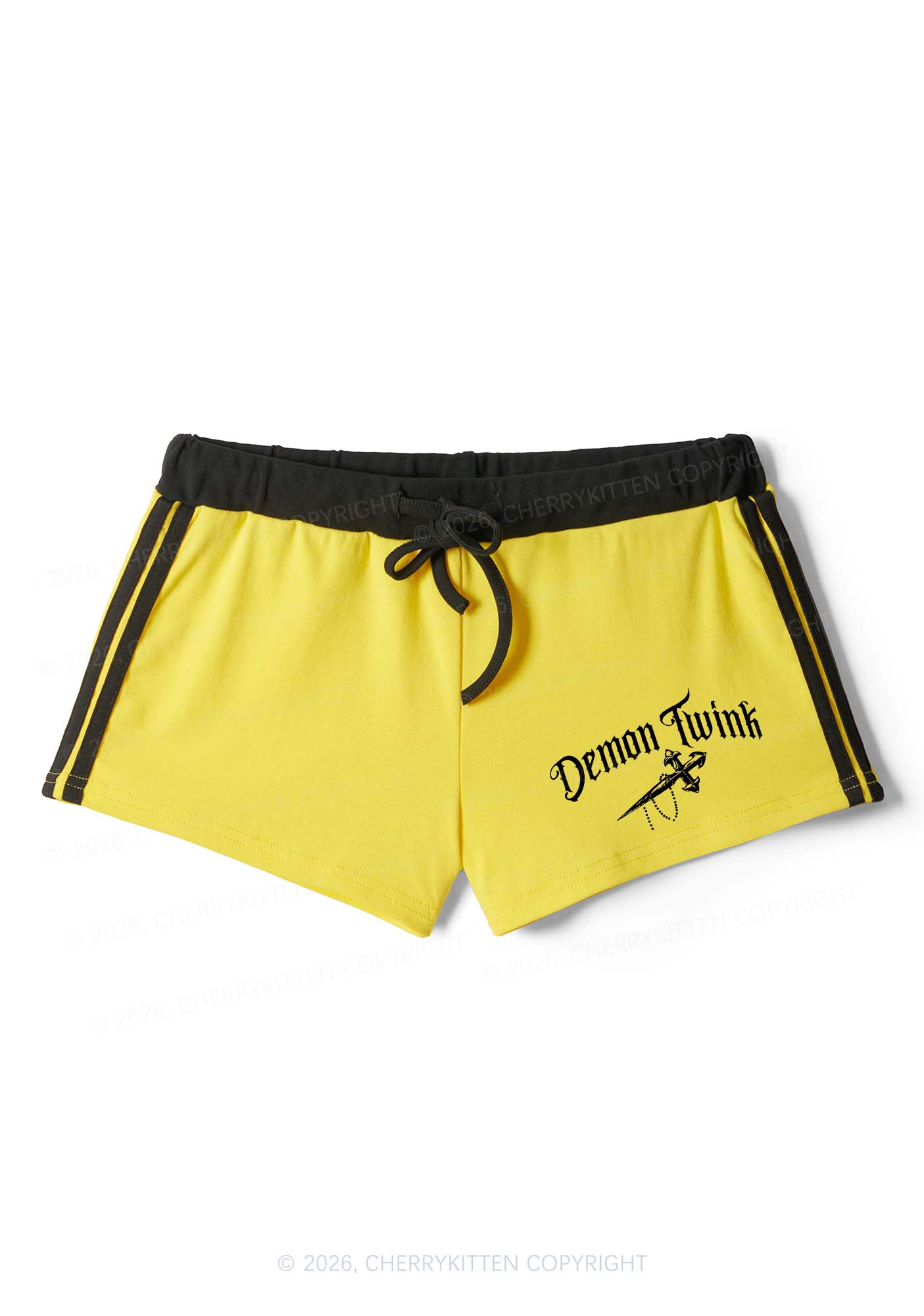 Demon Twink Pride Y2K Drawstring Mini Shorts Cherrykitten