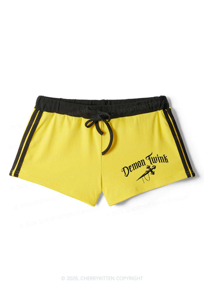 Demon Twink Pride Y2K Drawstring Mini Shorts Cherrykitten