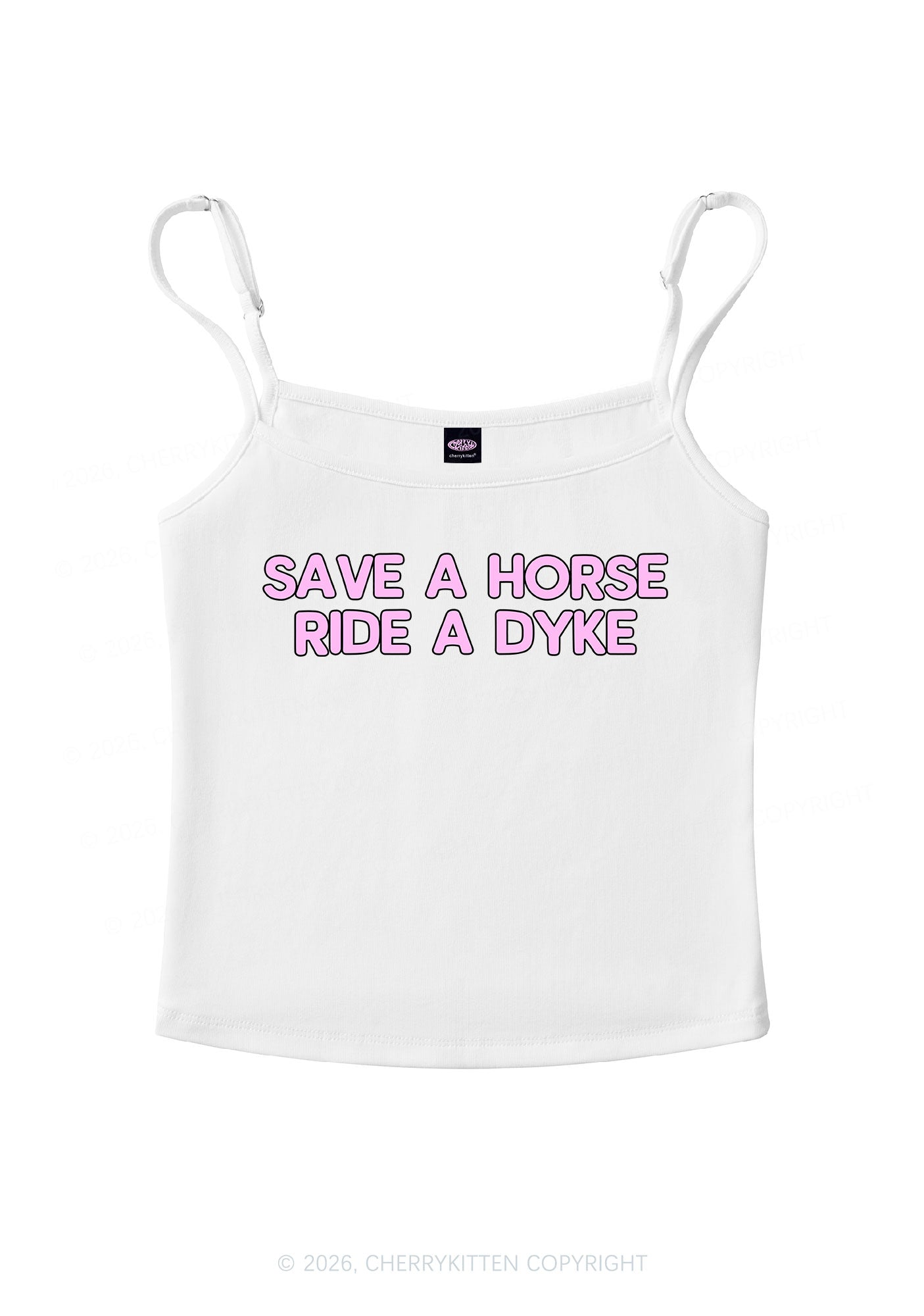 Ride A Dyke Pride Y2K Spaghetti Strap Cami Cherrykitten