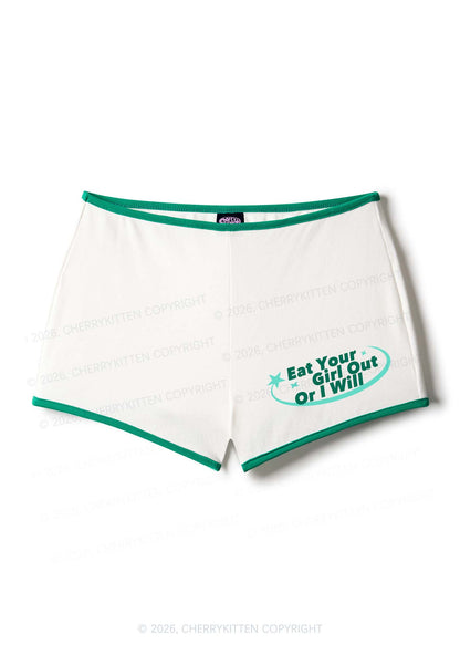 Eat Your Girl Out Pride Y2K Booty Shorts Cherrykitten