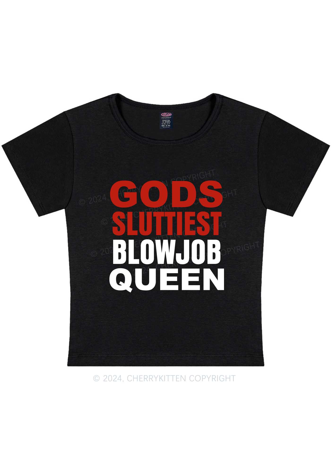 Curvy God's Slxttiest Queen Y2K Baby Tee Cherrykitten
