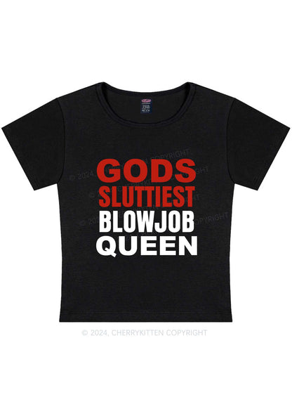 Curvy God's Slxttiest Queen Y2K Baby Tee Cherrykitten