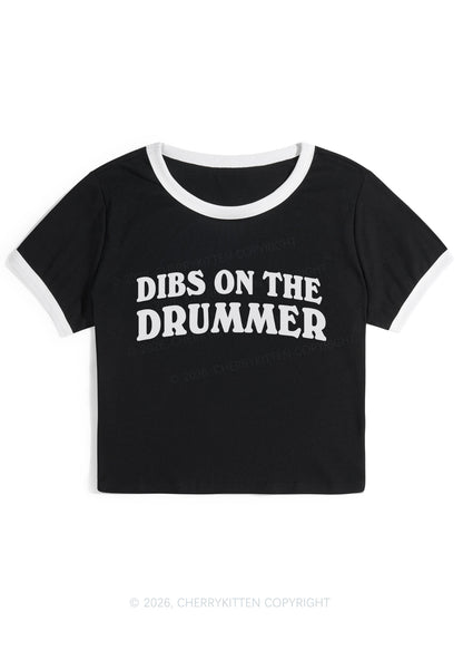 Dibs On The Drummer Y2K Ringer Tee Cherrykitten