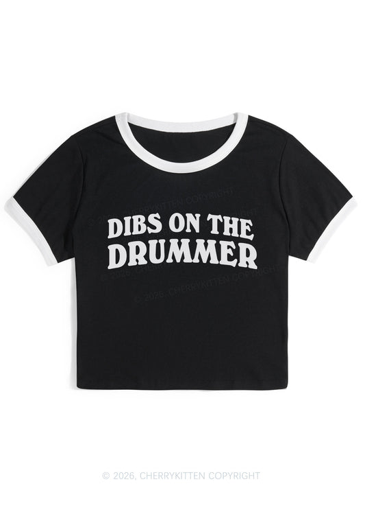 Dibs On The Drummer Y2K Ringer Tee Cherrykitten
