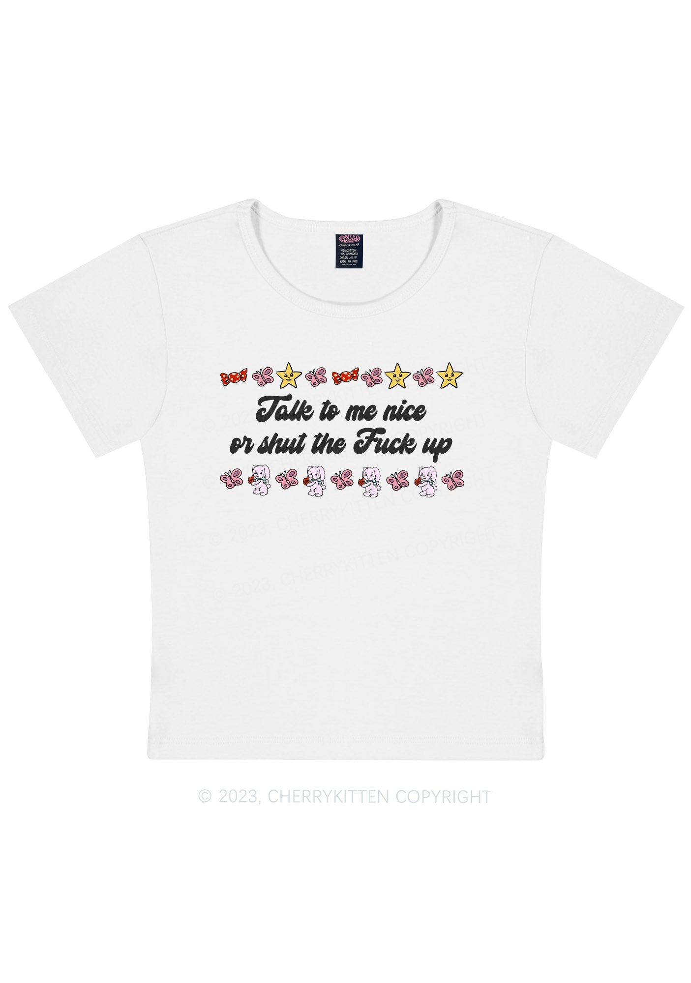 Talk To Me Nice Y2K Baby Tee Cherrykitten