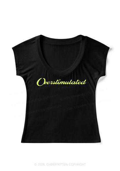 Overstimulated Y2K V Neck T Shirts Cherrykitten