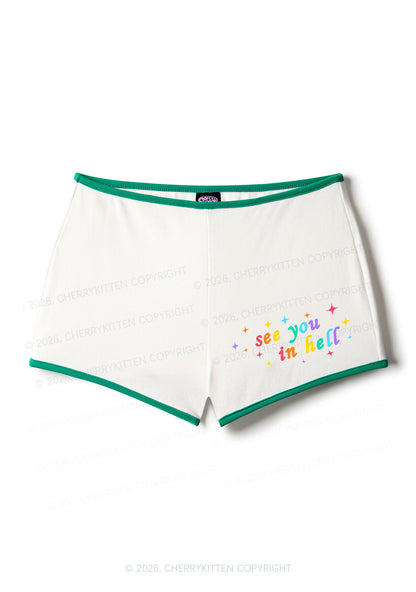 See You In Hell Pride Y2K Booty Shorts Cherrykitten