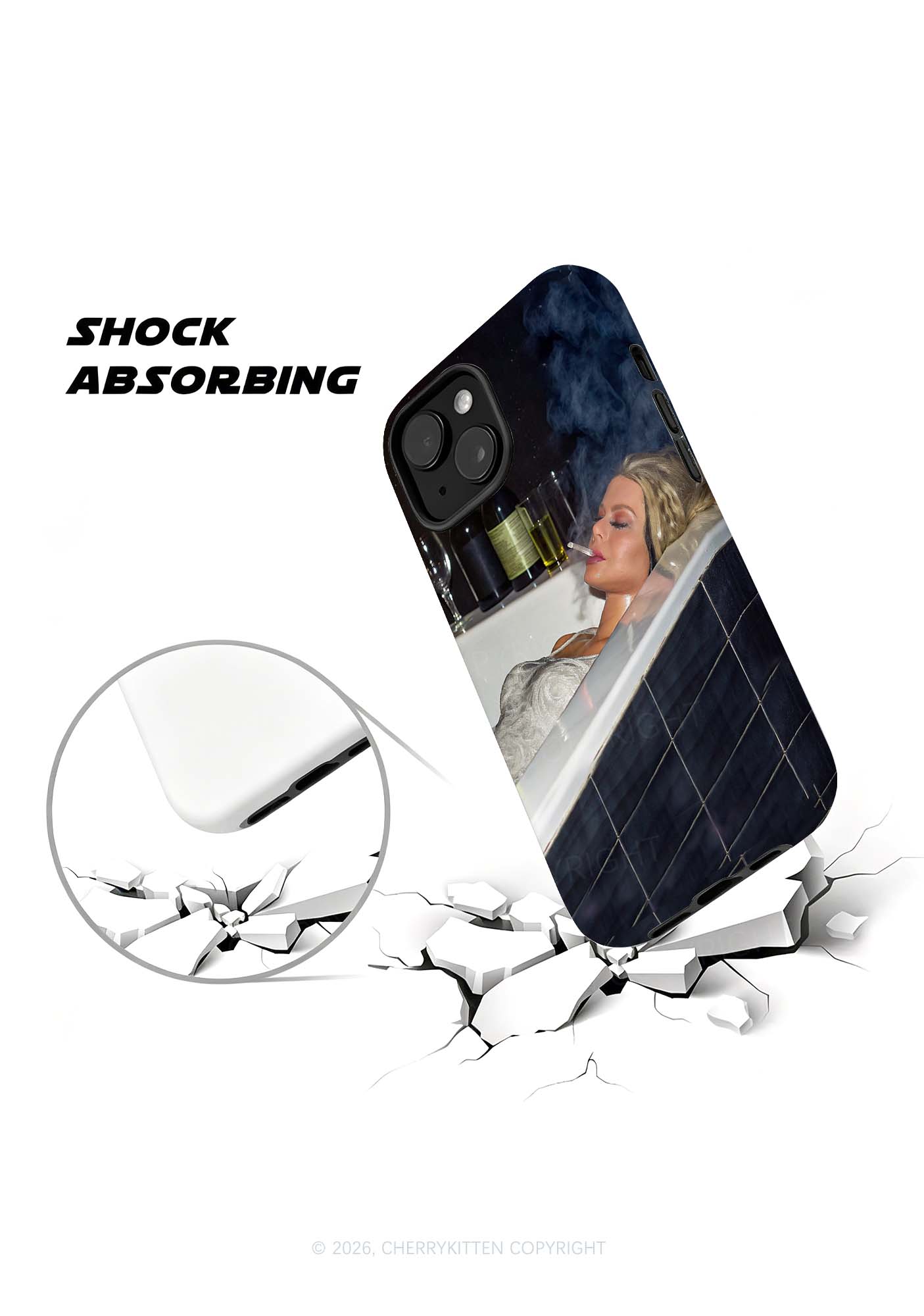 Smoking Woman Y2K Phone Case Cherrykitten