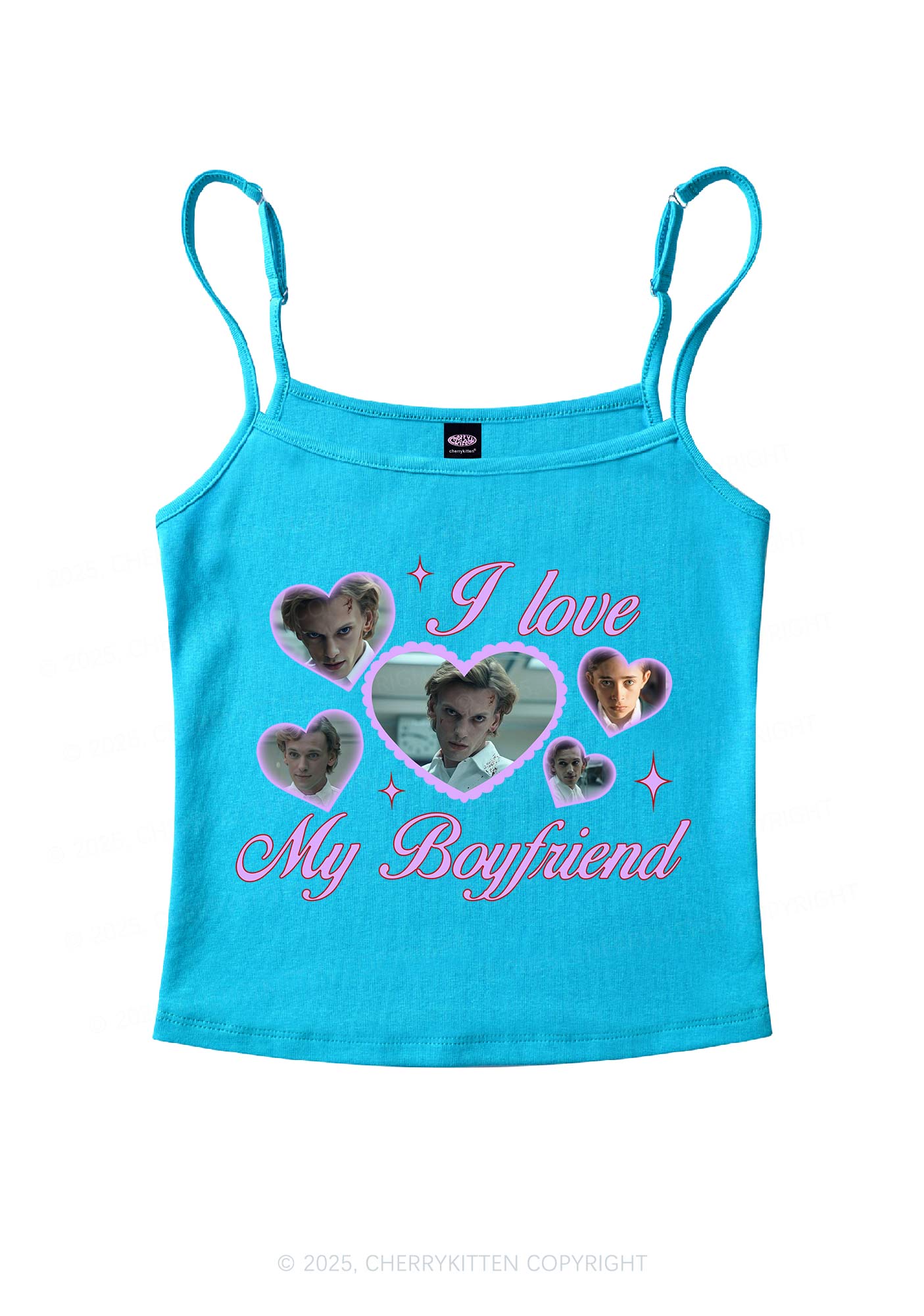 Love My Boyfriend Number One Y2K Spaghetti Strap Cami Cherrykitten
