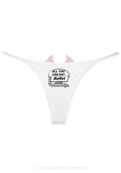 All You Can Eat Buffet Y2K Goth Angel Wings Bikini String Thong Cherrykitten