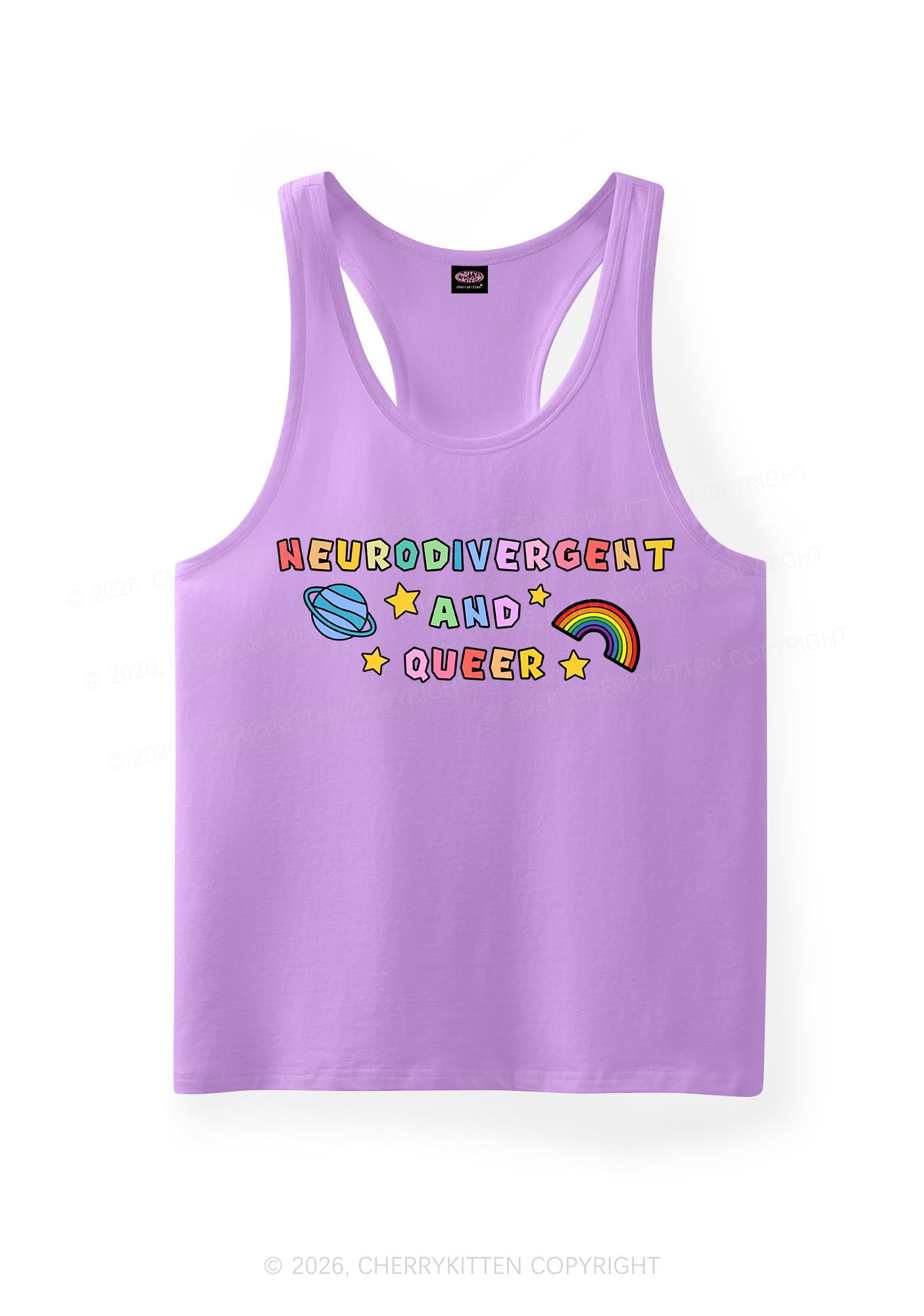 Neurodivergent And Queer Pride Y2K Men Racerback Tank Top Cherrykitten