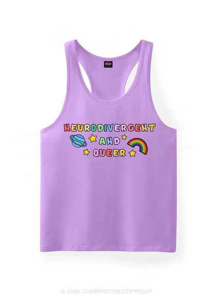 Neurodivergent And Queer Pride Y2K Men Racerback Tank Top Cherrykitten