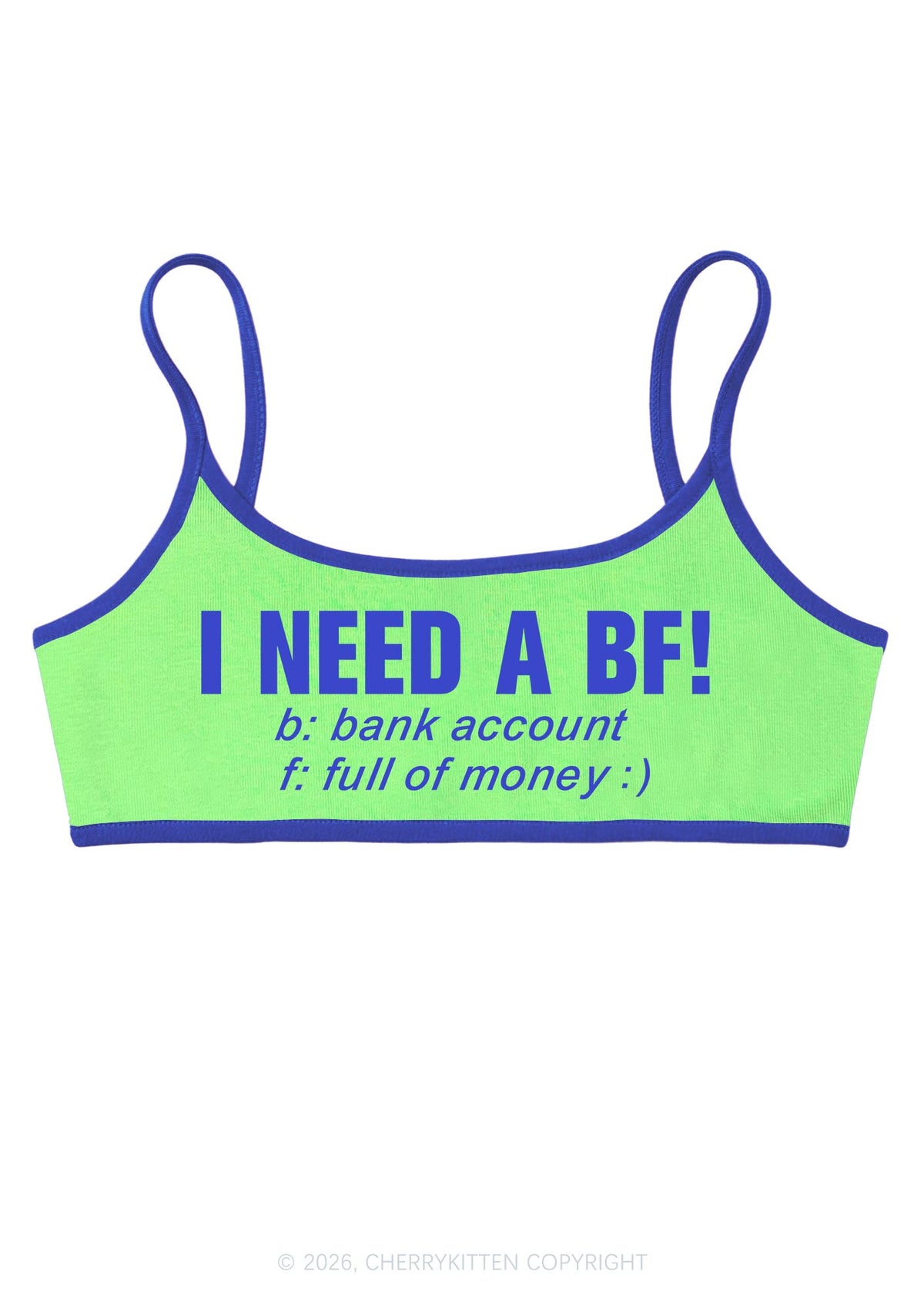I Need A BF Y2K Super Crop Cami Cherrykitten