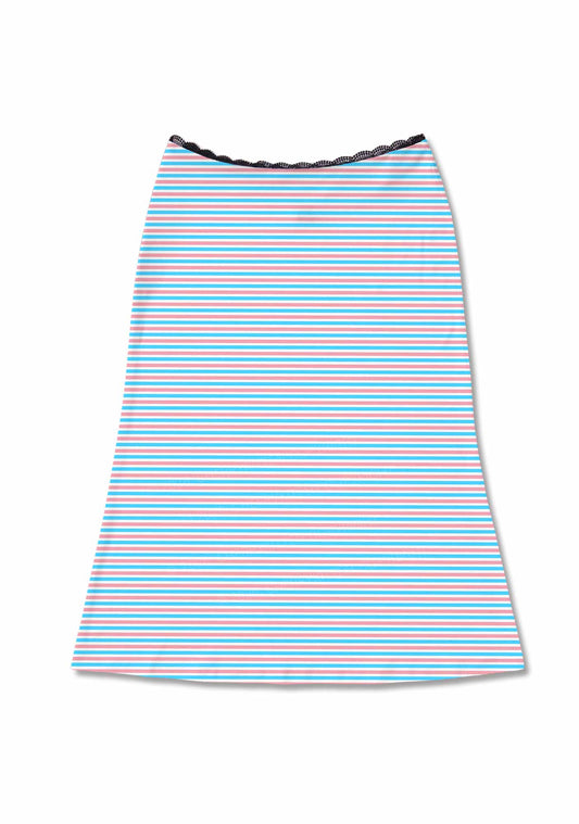 Trans Stripes Pride Y2K Print Midi Skirt Cherrykitten