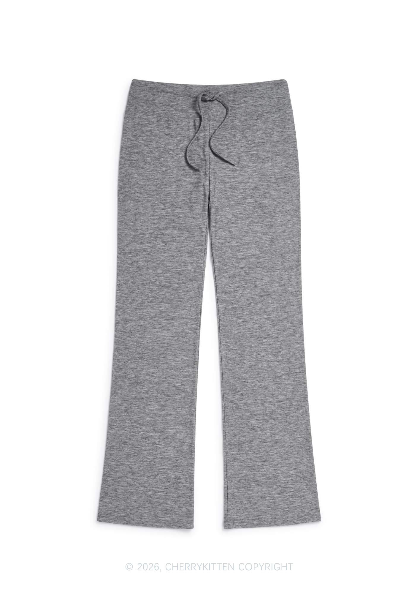 Plain Y2K Low Rise Drawstring Flare Pants Cherrykitten