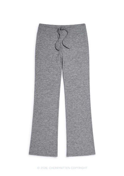 Plain Y2K Low Rise Drawstring Flare Pants Cherrykitten