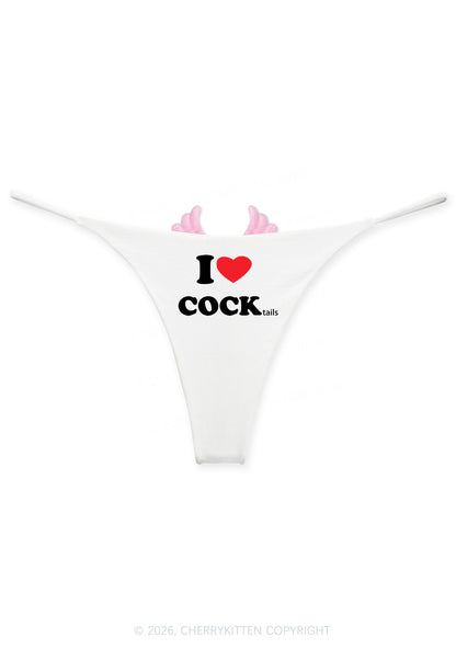 I Love Cocktails Y2K Goth Angel Wings Bikini String Thong Cherrykitten