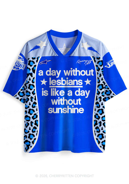 A Day Without Lesbians Pride Y2K Sport Jersey Shirts Cherrykitten