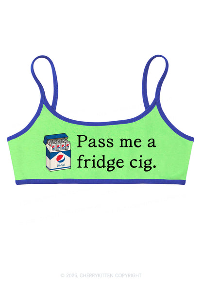 Pass Me A Fridge Cig Blue Drinks Y2K Super Crop Cami Cherrykitten