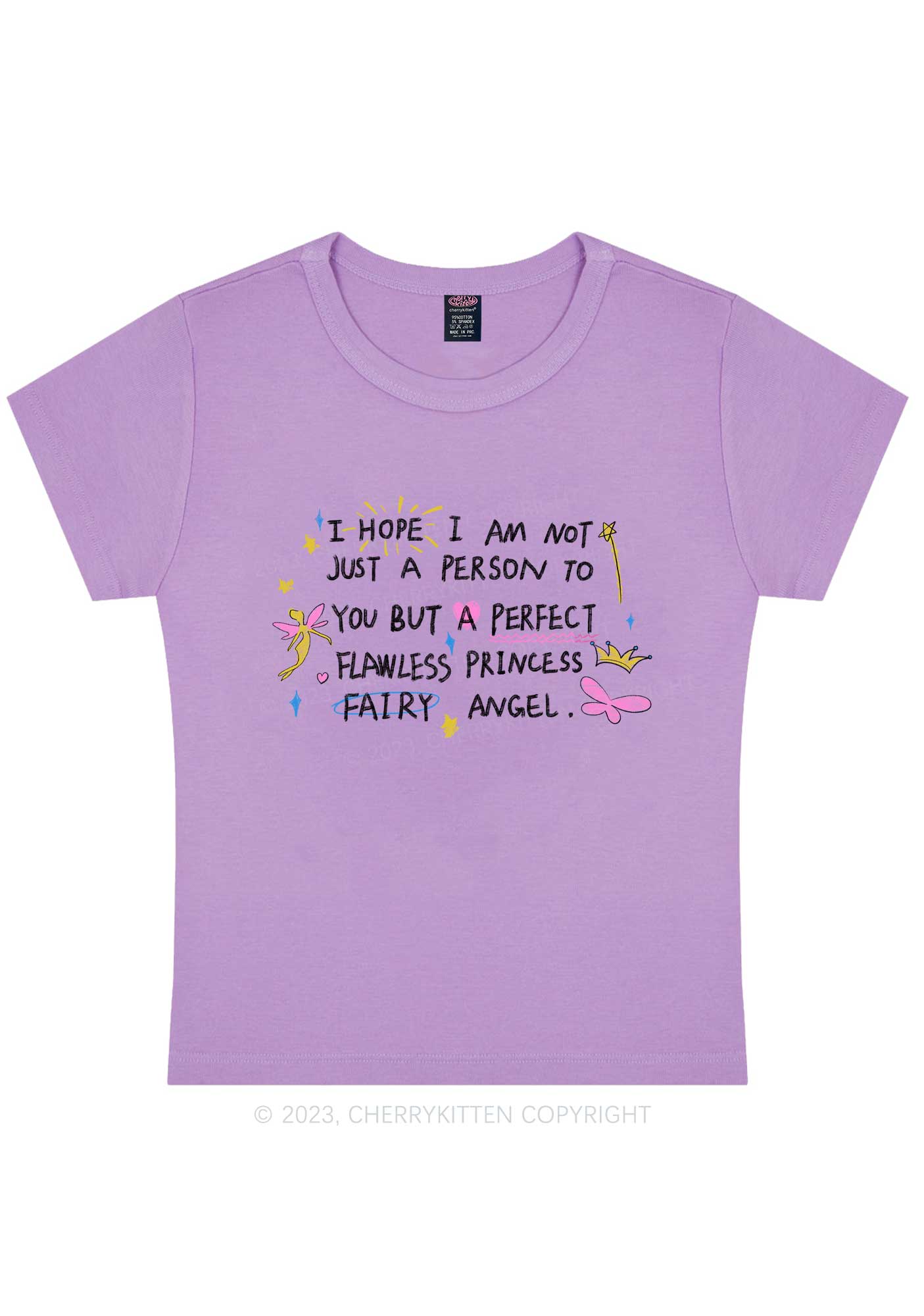Curvy Flawless Princess Y2K Baby Tee Cherrykitten