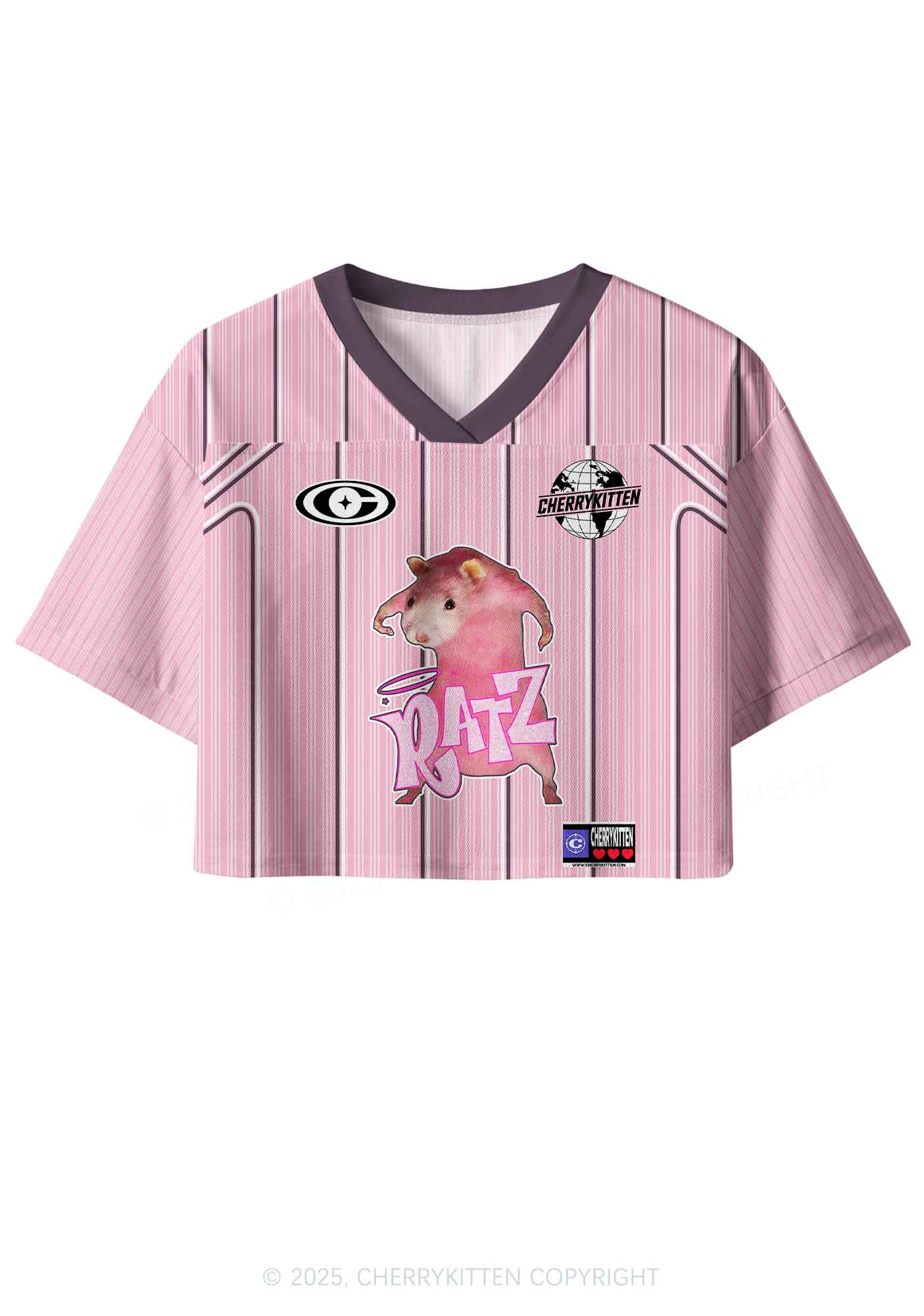Custom Pink Ratz Y2K Crop Sport Jersey Shirts Cherrykitten