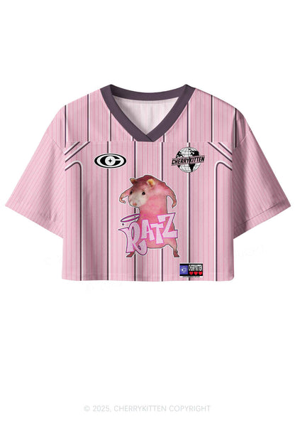 Custom Pink Ratz Y2K Crop Sport Jersey Shirts Cherrykitten