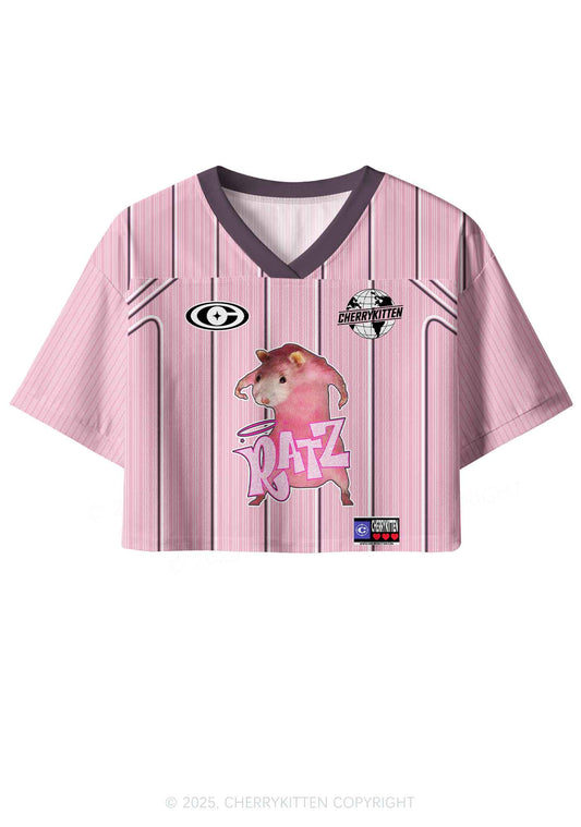 Custom Pink Ratz Y2K Crop Sport Jersey Shirts Cherrykitten