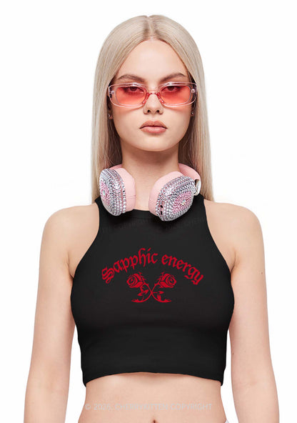 Sapphic Energy Pride Y2K Crop Tank Top Cherrykitten