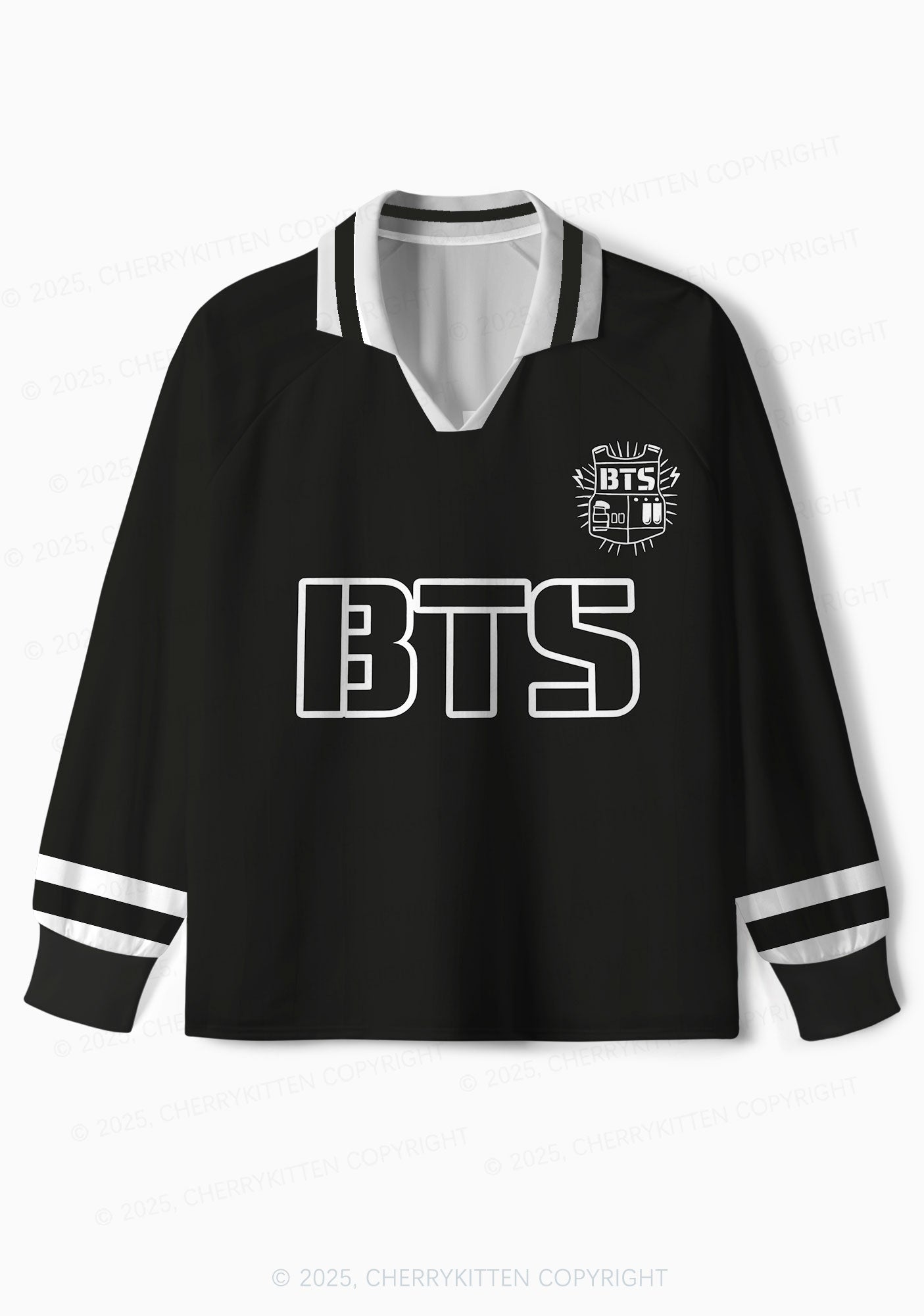 Black Kpop Members Y2K Long Sleeve Sport Jersey Shirts Cherrykitten